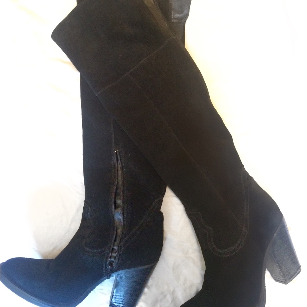 Steve Madden - Black Suede Over-The-Knee Boots